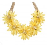 'Field Day' Yellow Bauble Flower Bib Necklace